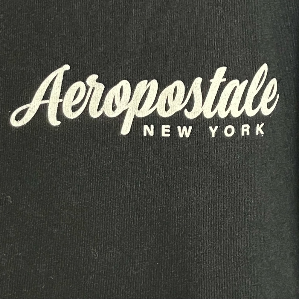 Aeropostale Shirt Adult Black Casual Flower Cotton Spell Out Logo Mens Size XL - Picture 9 of 10